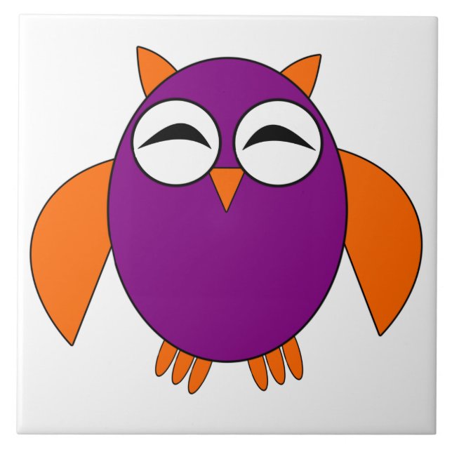 Azulejo De Cerámica Cute Halloween Owl Tile (Frente)