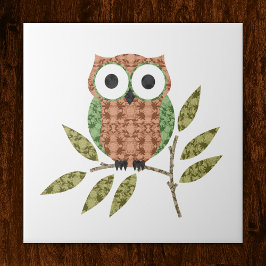 Azulejo De Cerámica Cute Owl Ceramic Tile Trivet