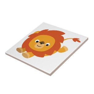 Azulejo De Cerámica Cute Perky Personalizado Lion Tile