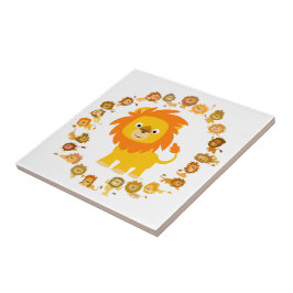 Azulejo De Cerámica Cute Personalizado Lion Mandala Tile