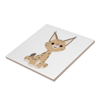 Azulejo De Cerámica Cute Personalizado Lynx Tile