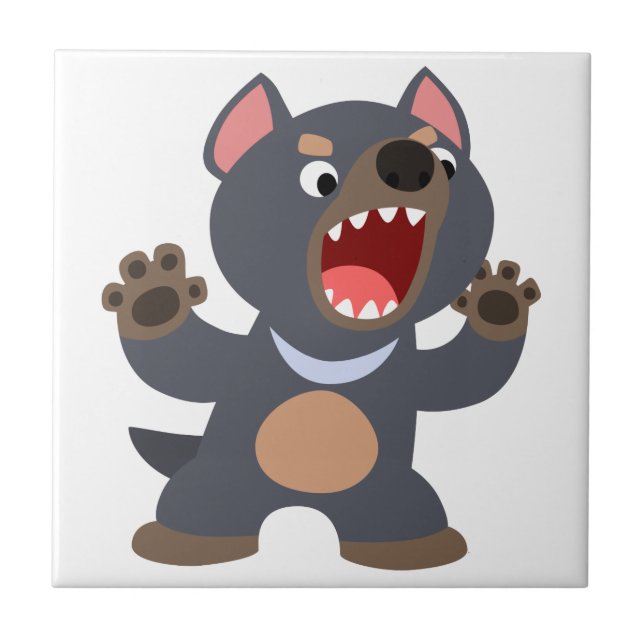 Azulejo De Cerámica Cute Personalizado Tasmanian Devil Tile (Frente)