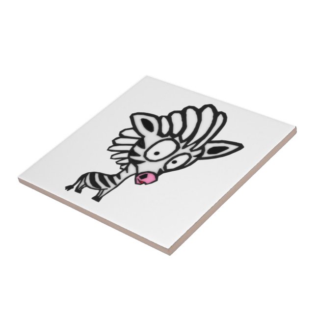 Azulejo De Cerámica Cute Personalizado Zebra (Lado)