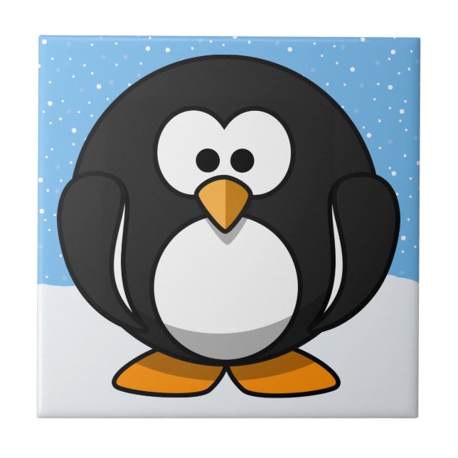 Azulejo De Cerámica Cute pingüino (Frente)