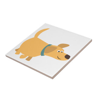 Azulejo De Cerámica Cuto Personalizado Amarillo Labrador Tile