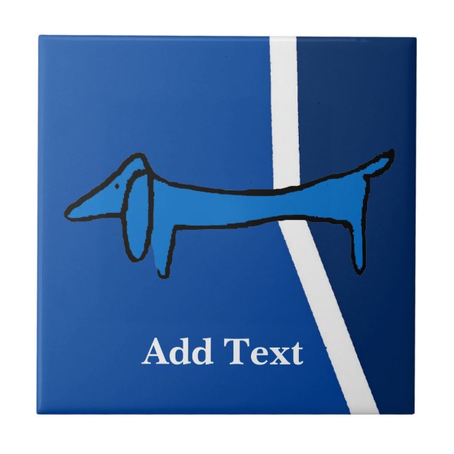 Azulejo De Cerámica Dachshund Dutch Look, Personalize (Frente)