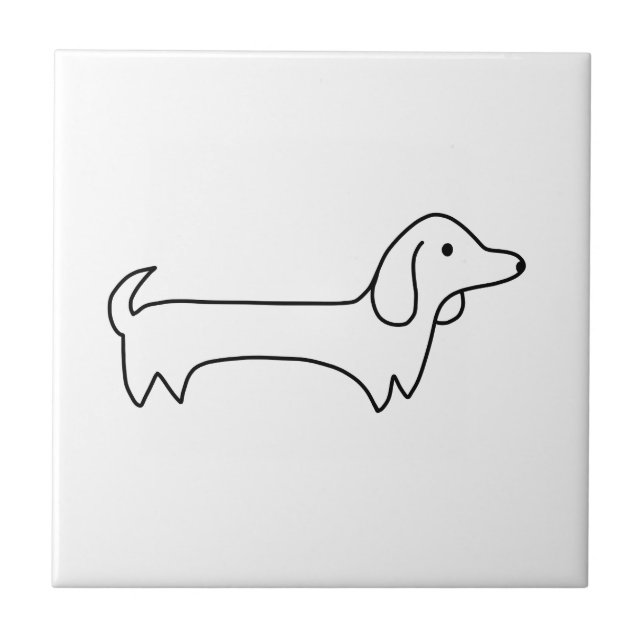 AZULEJO DE CERÁMICA DACHSHUND, PERRITO CALIENTE, PERRO DE SALCHICHA, (Frente)