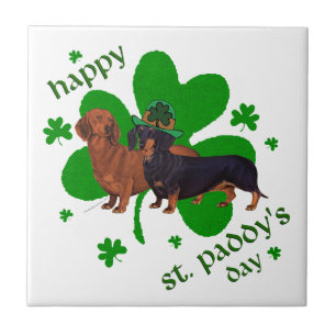 Azulejo De Cerámica Dachshunds Día de San Patricio
