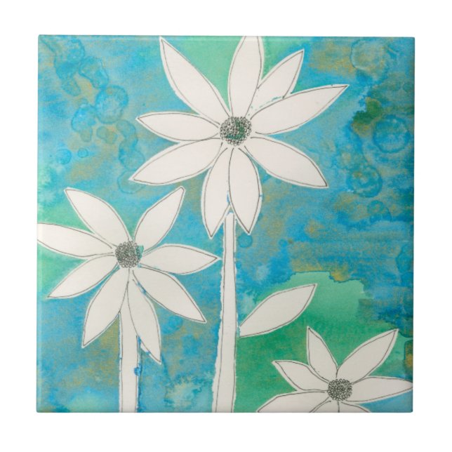 Azulejo De Cerámica Dainty Daisies II (Frente)
