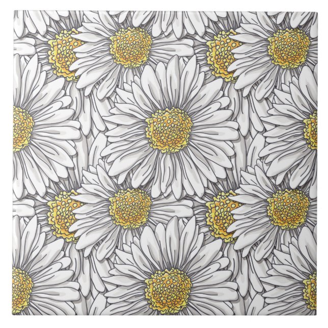 Azulejo De Cerámica Daisies (Frente)