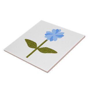 Azulejo De Cerámica Daisy Flower Bonito Blue Tile