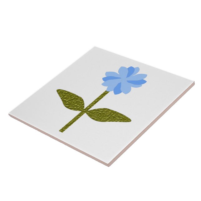 Azulejo De Cerámica Daisy Flower Bonito Blue Tile (Lado)