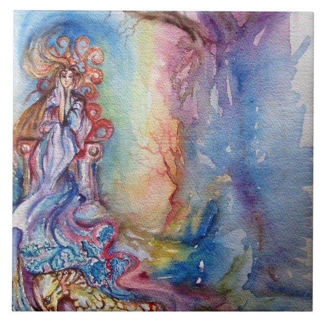 Azulejo De Cerámica DAMA DEL LAGO / Mágica y misterio (Frente)
