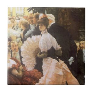 Azulejo De Cerámica Dama política de James Tissot, victoriano antiguo