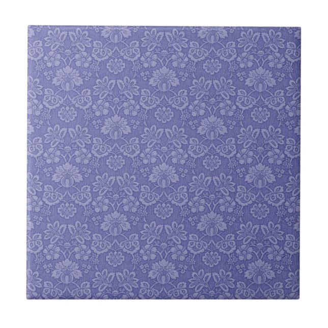 Azulejo De Cerámica Damasco en azul (Frente)