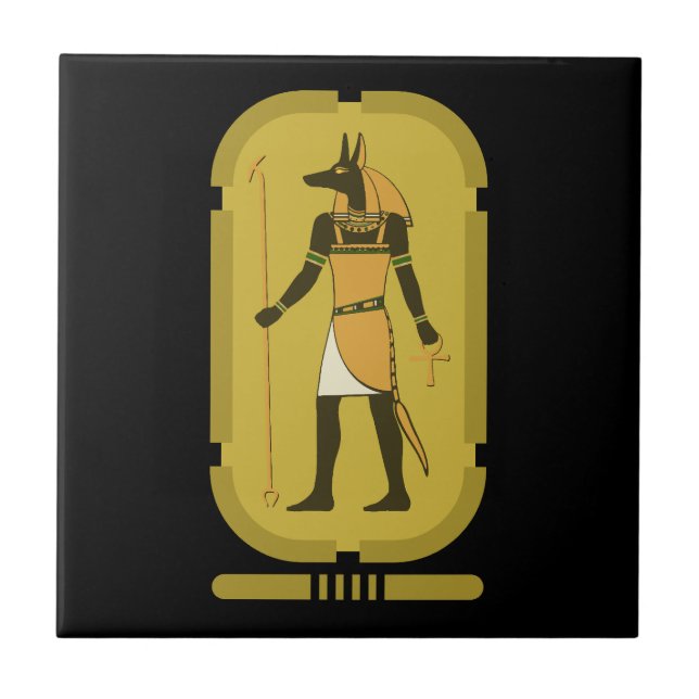Azulejo de cerámica de Anubis (Frente)