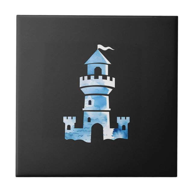 Azulejo de cerámica de arte de acuarela de castill (Frente)