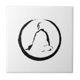 Azulejo de cerámica de Buda Zen meditando