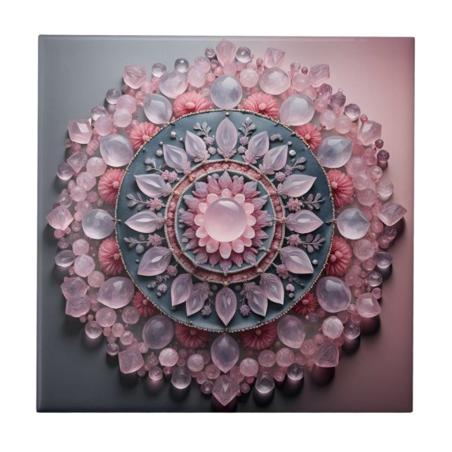 Azulejo de Cerámica de Cuarzo Rosa (Frente)