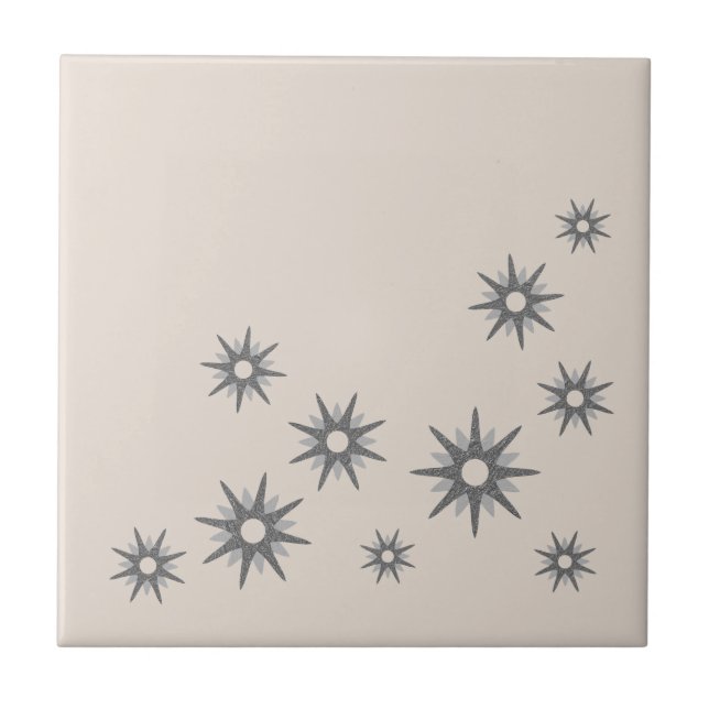 Azulejo de cerámica de estrellas explosivas de pla (Frente)