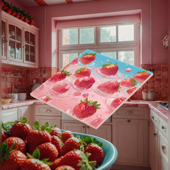 Azulejo de cerámica de fresas (Subido por el creador)