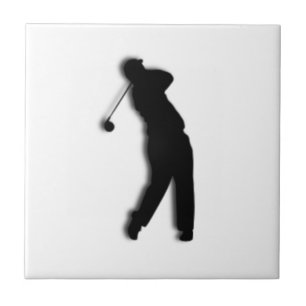 Azulejo de ceramica de golfista masculino