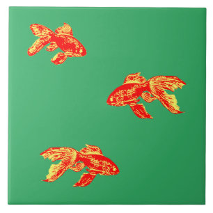 azulejo de cerámica de kingyo rojo