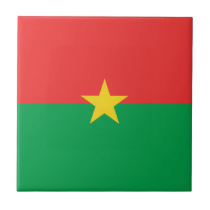 Azulejo de cerámica de la bandera de Burkina Faso