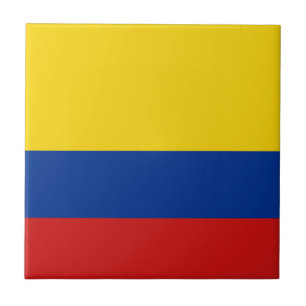 Azulejo de cerámica de la bandera de Colombia