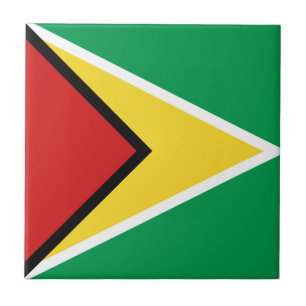 Azulejo de cerámica de la bandera de Guyana