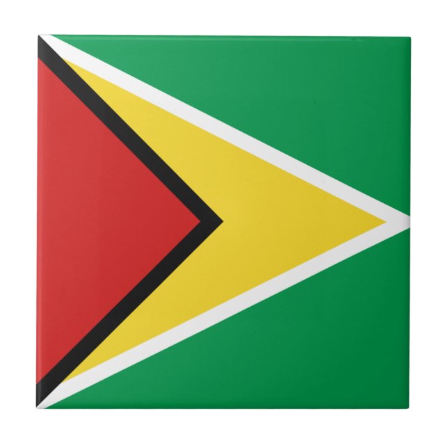 Azulejo de cerámica de la bandera de Guyana (Frente)