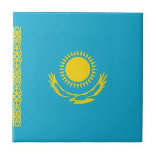 Azulejo de cerámica de la bandera de Kazajistán
