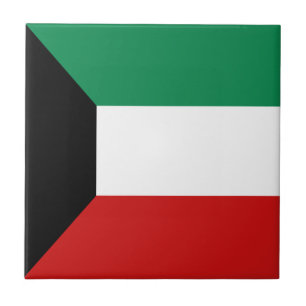 Azulejo de cerámica de la bandera de Kuwait