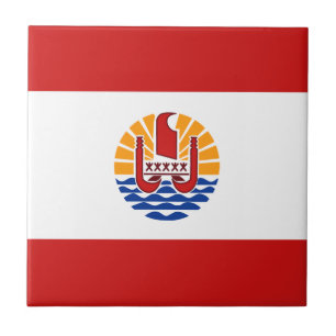 Azulejo de cerámica de la bandera de la Polinesia 