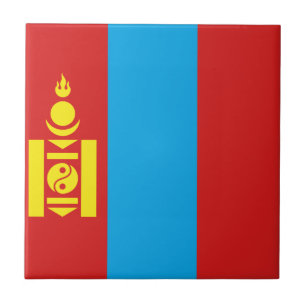 Azulejo de cerámica de la bandera de Mongolia
