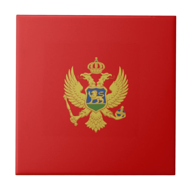 Azulejo de cerámica de la bandera de Montenegro (Frente)