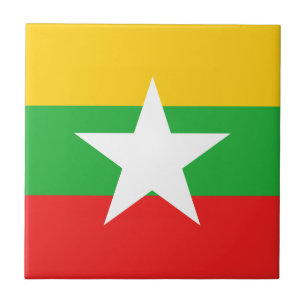 Azulejo de cerámica de la bandera de Myanmar