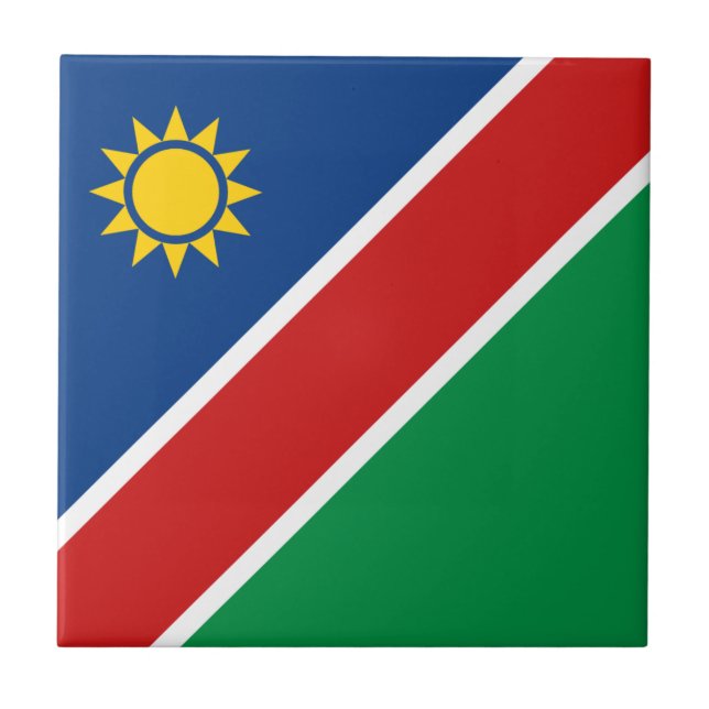 Azulejo de cerámica de la bandera de Namibia (Frente)