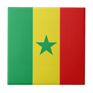 Azulejo de cerámica de la bandera de Senegal