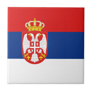 Azulejo de cerámica de la bandera de Serbia