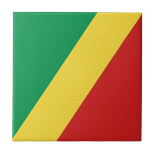 Azulejo de cerámica de la bandera del Congo-Brazza