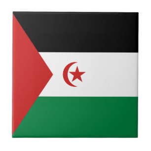 Azulejo de cerámica de la bandera del Sahara Occid