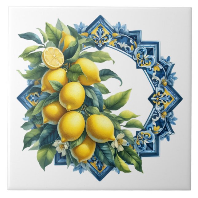Azulejo de Cerámica de Limón (Frente)