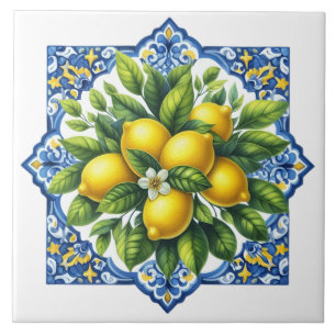Azulejo de cerámica de limón