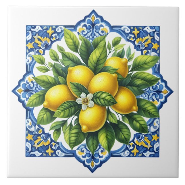 Azulejo de cerámica de limón (Frente)