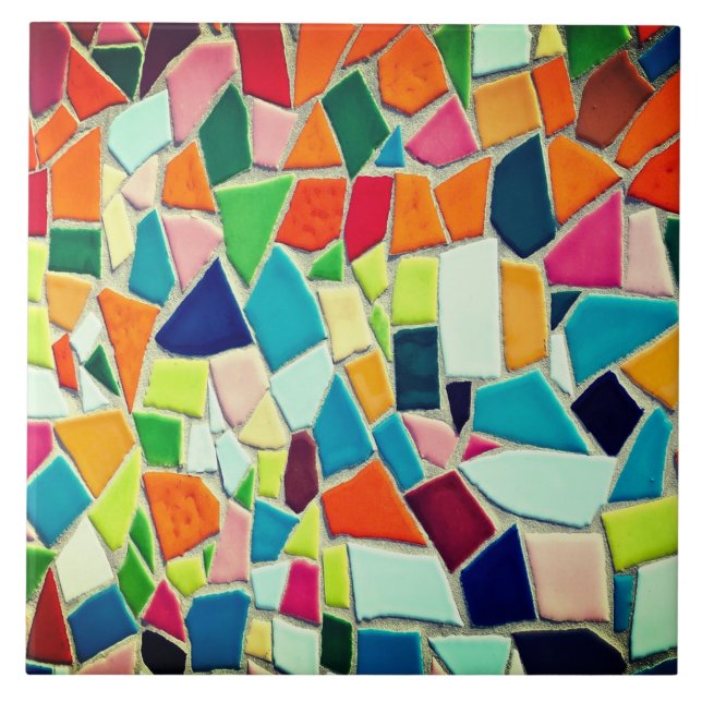 Azulejo de cerámica de mosaico colorido (Frente)
