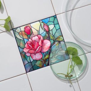 Azulejo de cerámica de mosaico de vidrio teñido de