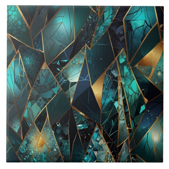 Azulejo de cerámica de patrón abstracto (Frente)