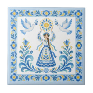 Azulejo de cerámica de pintura Tavrian arte popula