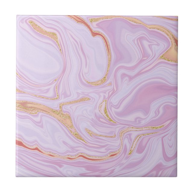 Azulejo de cerámica de textura rosa de mármol eleg (Frente)